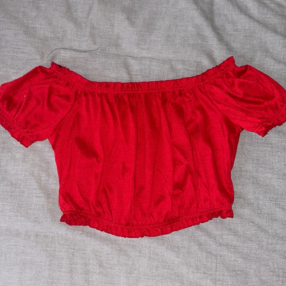 H&M Red Puff Sleeve Top